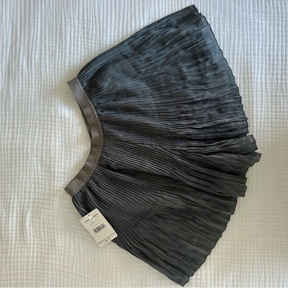 NWT Free People Crinkle‎ Pleat Flowy Whimsigoth Foil Skort Skirt Gunmetal Gray,S - Picture 7 of 10